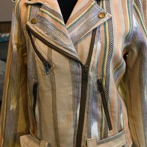 Frye Multicolor Striped Leather Jacket